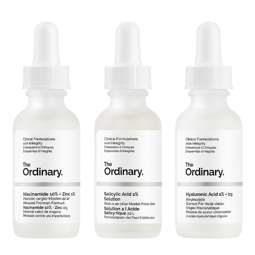 Trío The Ordinary (Niacinamida + Ácido Salicílico + Ácido Hialurónico) 30 ml
