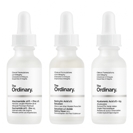 Trío The Ordinary (Niacinamida + Ácido Salicílico + Ácido Hialurónico) 30 ml